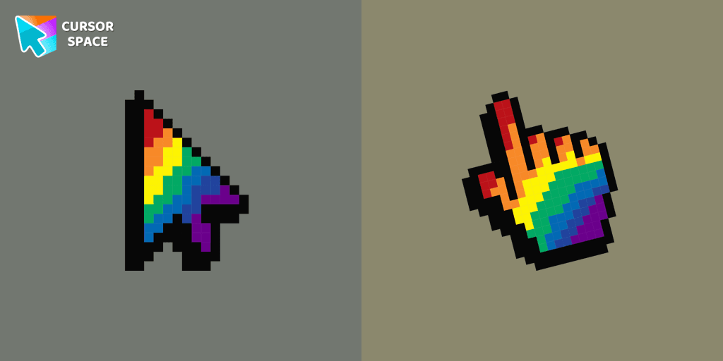 Rainbow Pixel cursor cursor pack